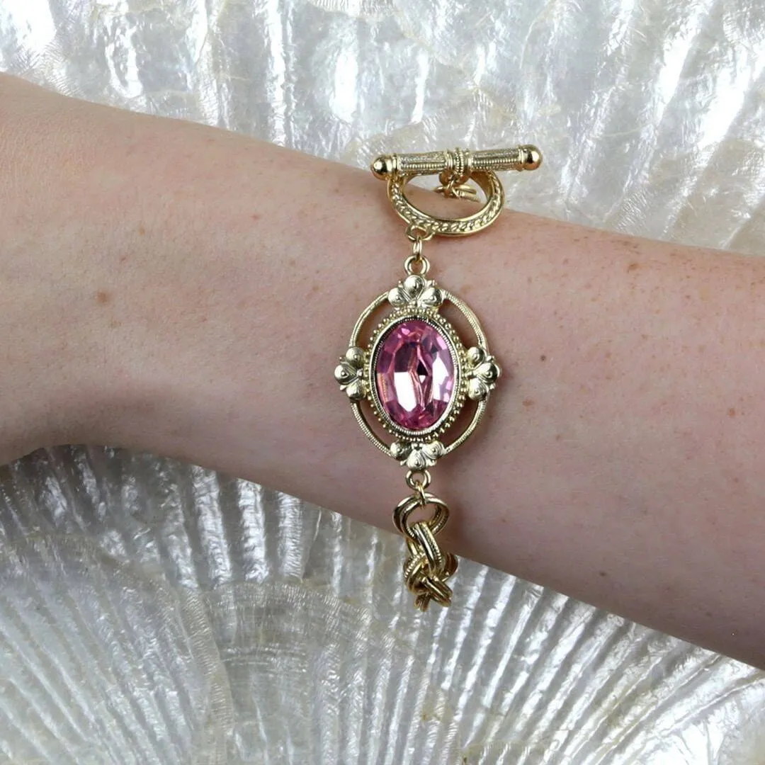 1928 Jewelry Oval Austrian Crystal Toggle Bracelet 1928 Jewelry