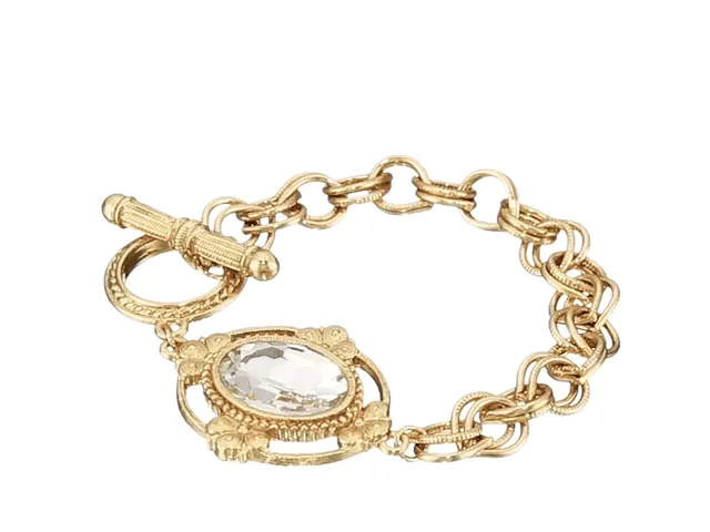 1928 Jewelry Oval Austrian Crystal Toggle Bracelet 1928 Jewelry