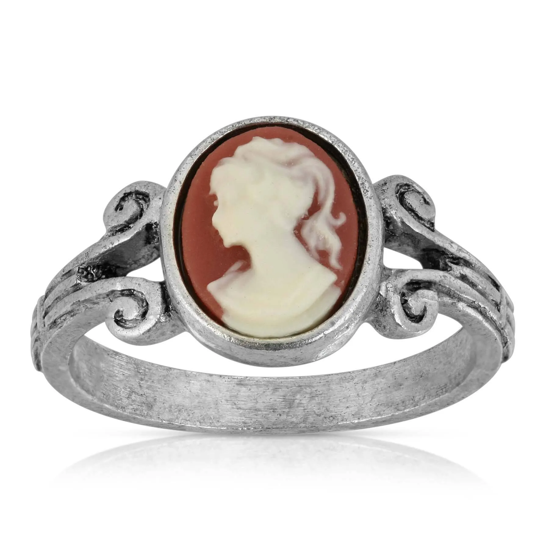1928 Jewelry Oval Carnelian Cameo Ring Size 7 1928 Jewelry