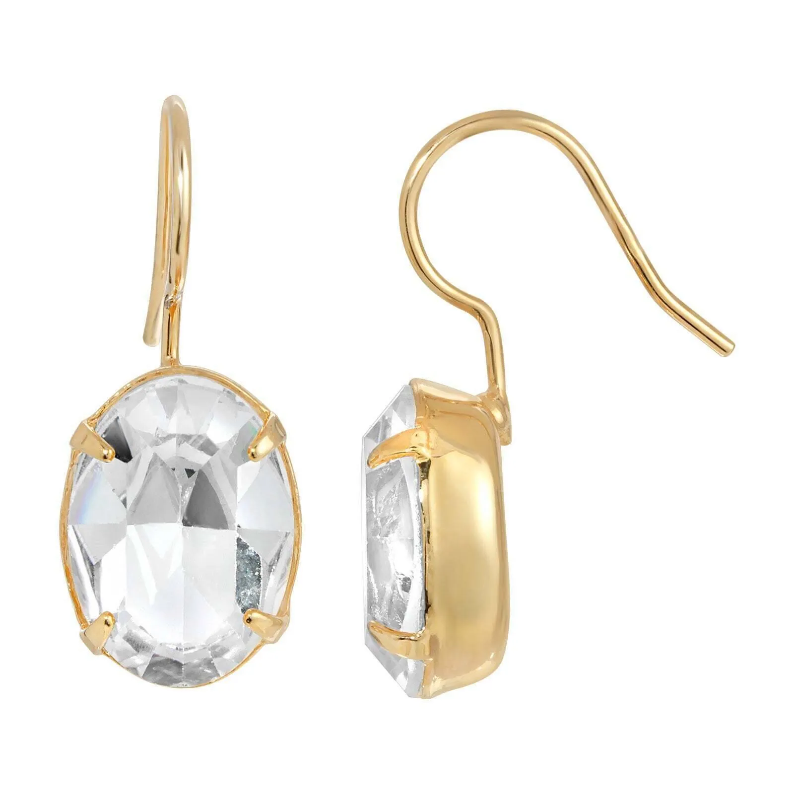 1928 Jewelry Oval Crystal Wire Drop Earrings 1928 Jewelry