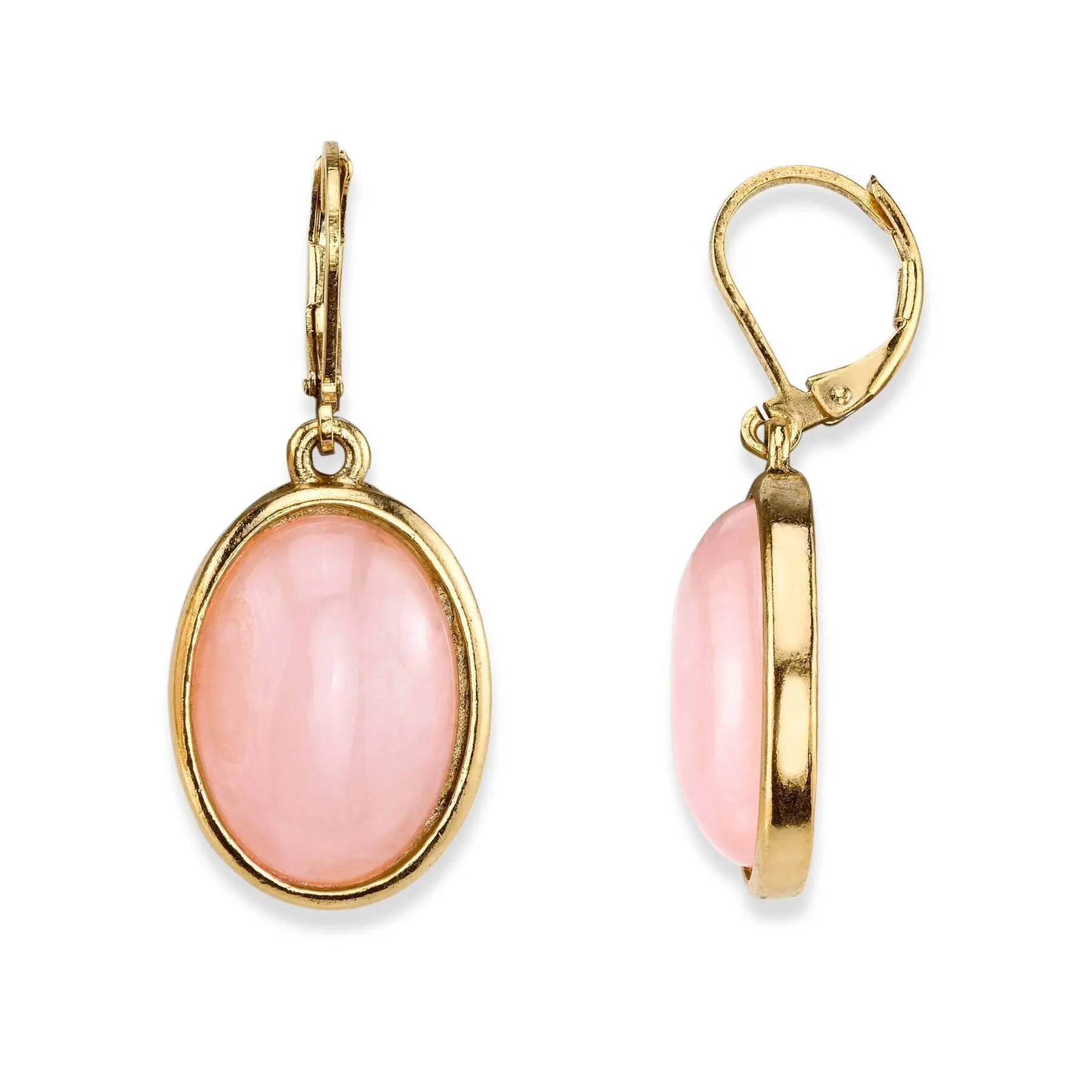 1928 Jewelry Oval Gemstone Drop Earrings 1928 Jewelry