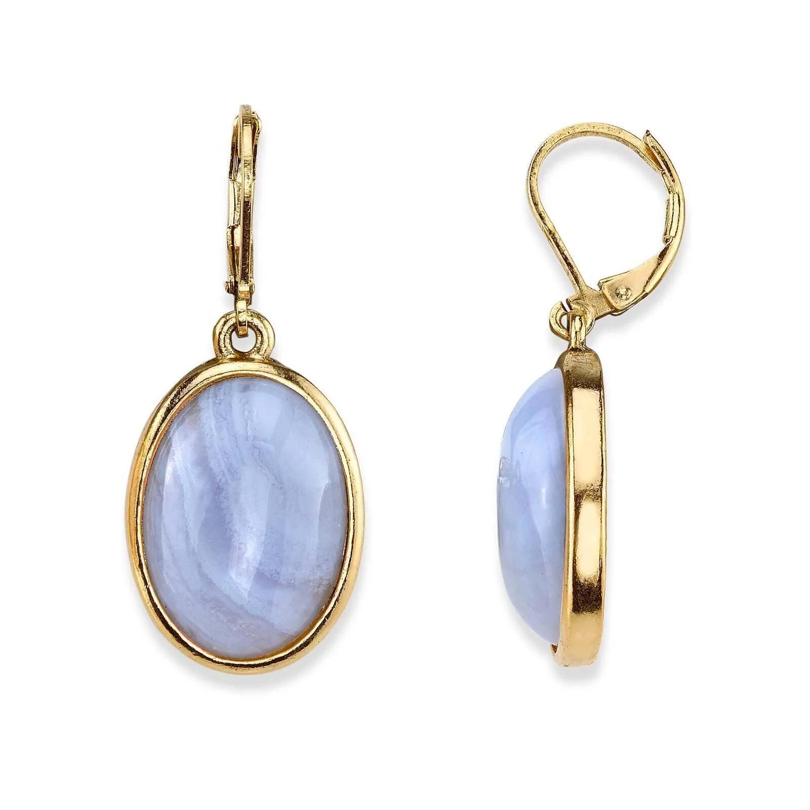 1928 Jewelry Oval Gemstone Drop Earrings 1928 Jewelry