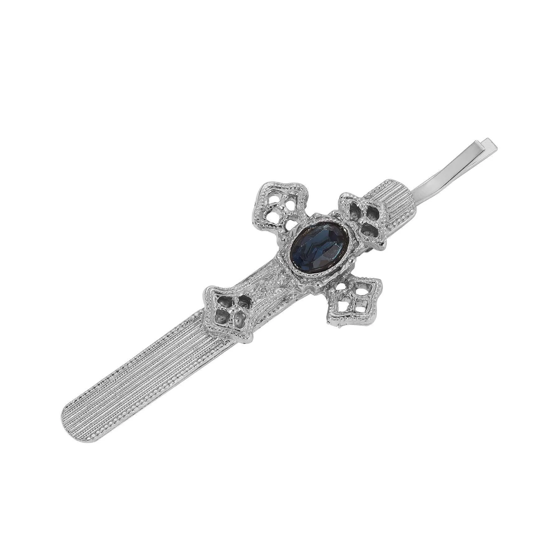 1928 Jewelry Oval Glass Crystal Cross Bobby Pin 1928 Jewelry