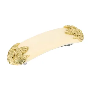 1928 Jewelry Oval Ivory Fleur de Lis Hair Barrette 1928 Jewelry