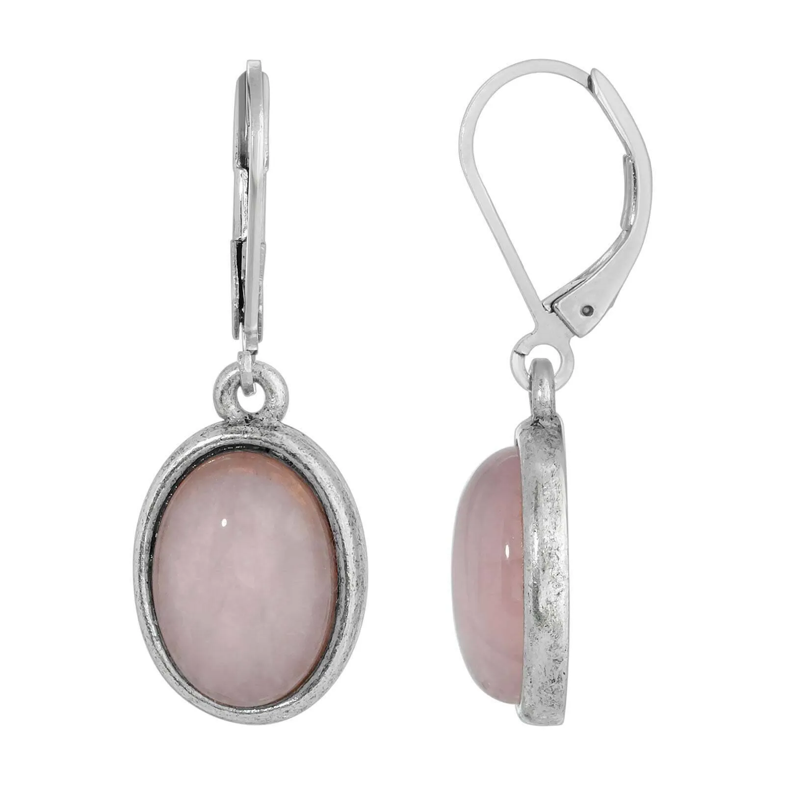 1928 Jewelry Oval Semi Precious Gemstone Drop Earrings 1928 Jewelry
