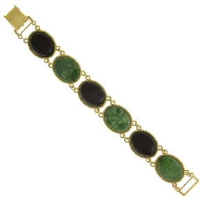 1928 Jewelry Oval Semi Precious Gemstone Link Bracelet 1928 Jewelry