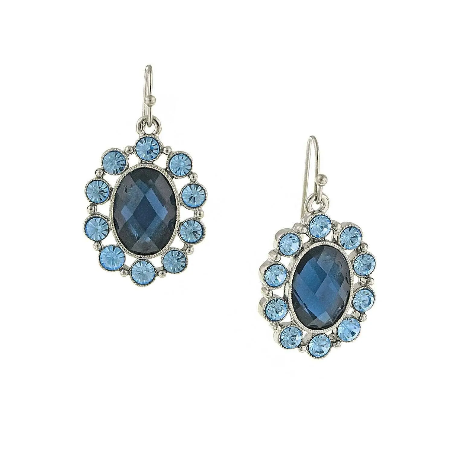 1928 Jewelry Oval Stone Multi Crystal Drop Earrings 1928 Jewelry