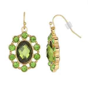 1928 Jewelry Oval Stone Multi Crystal Drop Earrings 1928 Jewelry