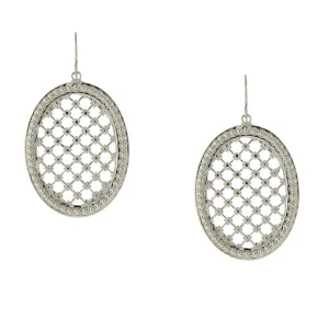 1928 Jewelry Oval Waffle Pattern Drop Earrings 1928 Jewelry