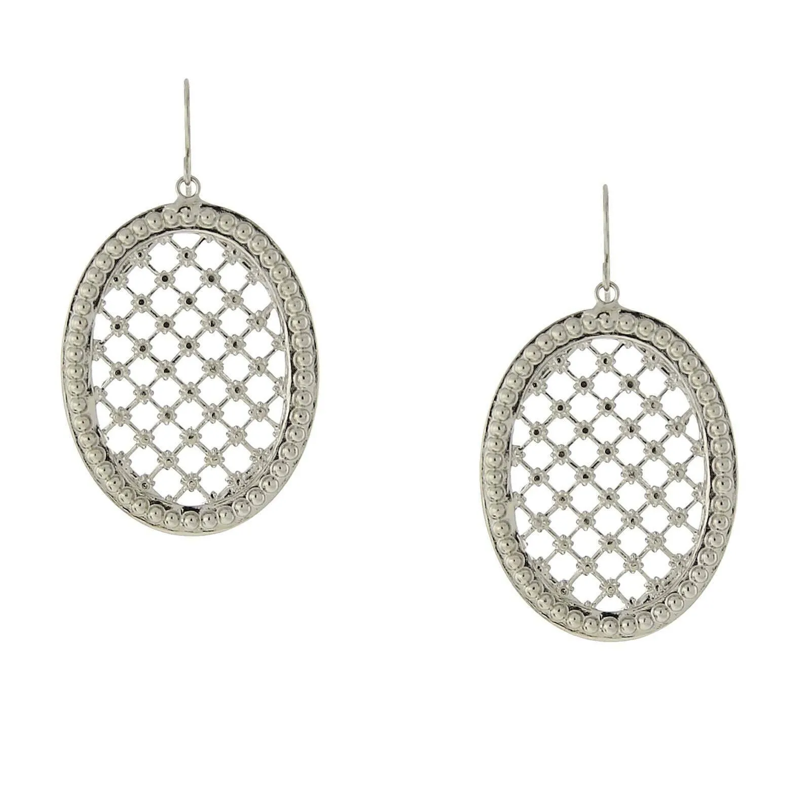 1928 Jewelry Oval Waffle Pattern Drop Earrings 1928 Jewelry