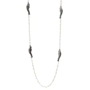 1928 Jewelry Parrot White Faux Pearl Chain Necklace 36" 1928 Jewelry