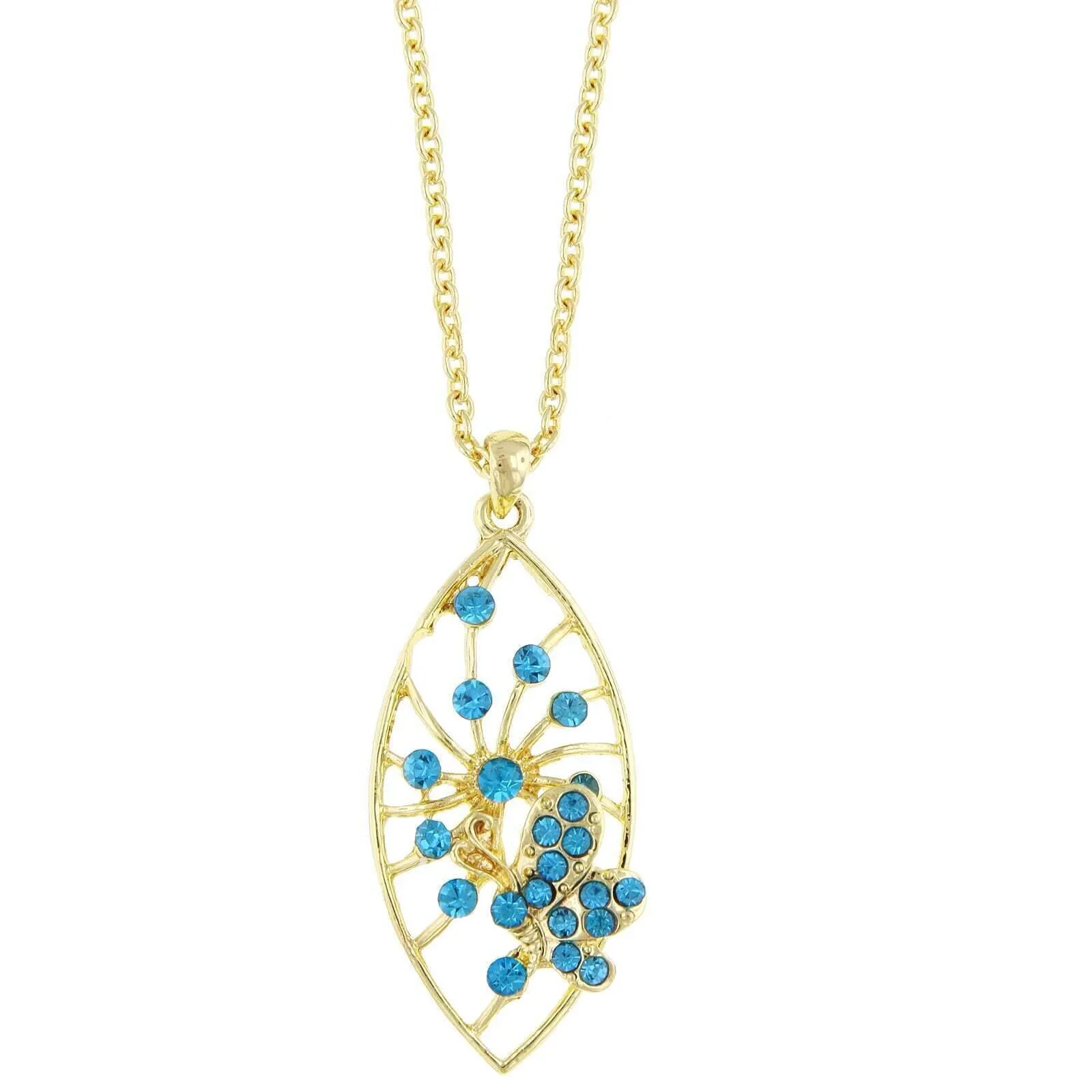 1928 Jewelry Pave Butterfly Necklace Pendant Necklace 16"   3" Extender 1928 Jewelry