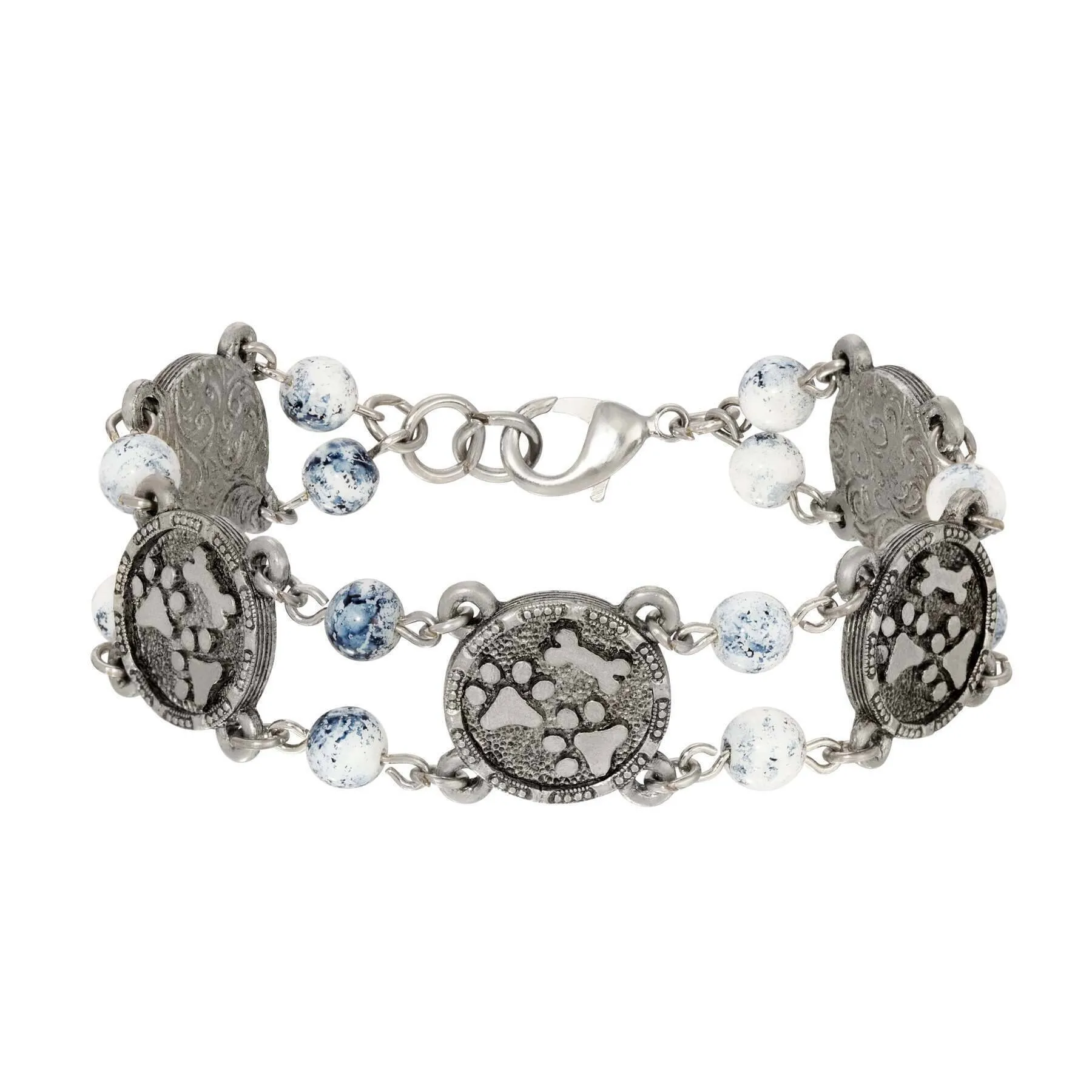 1928 Jewelry Paws & Bone Beaded Link Bracelet 1928 Jewelry