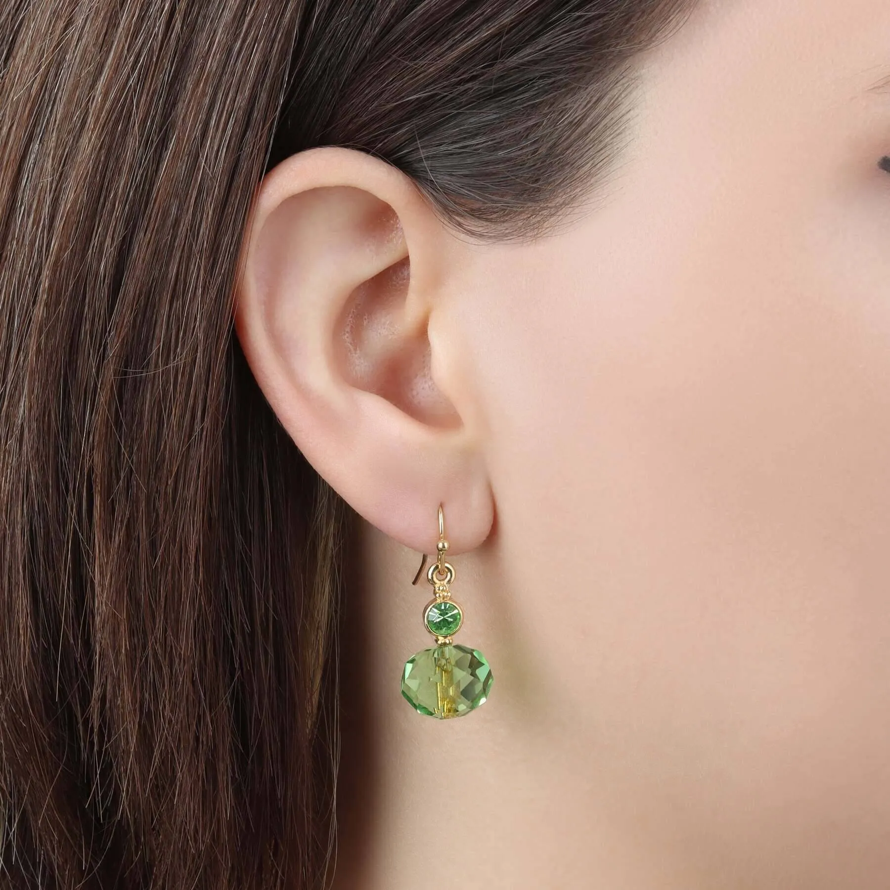 1928 Jewelry Peridot Green Crystal Drop Earrings 1928 Jewelry