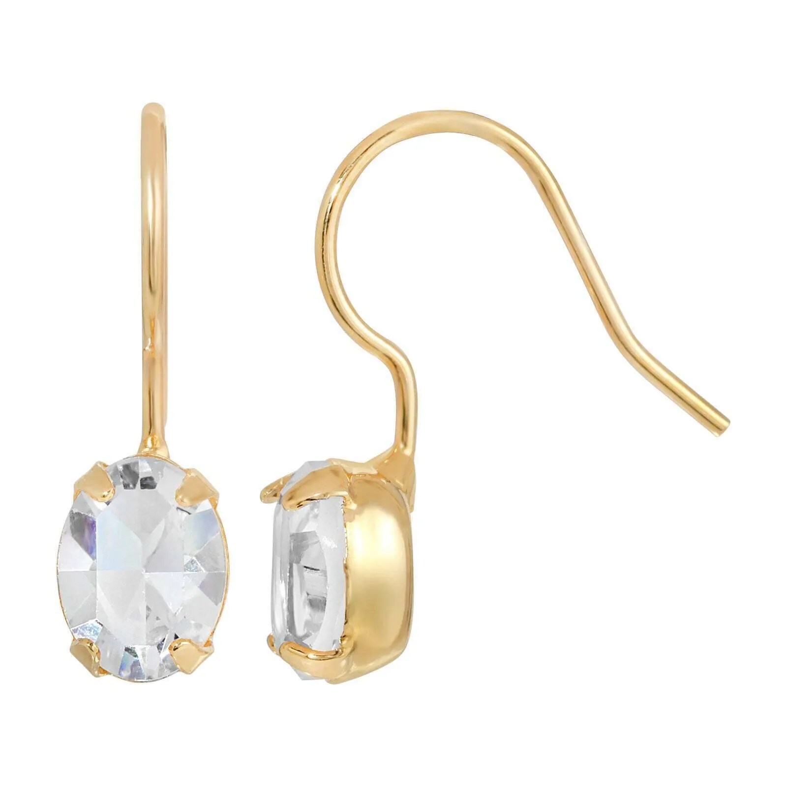1928 Jewelry Petite Austrian Crystal Oval Wire Earrings 1928 Jewelry