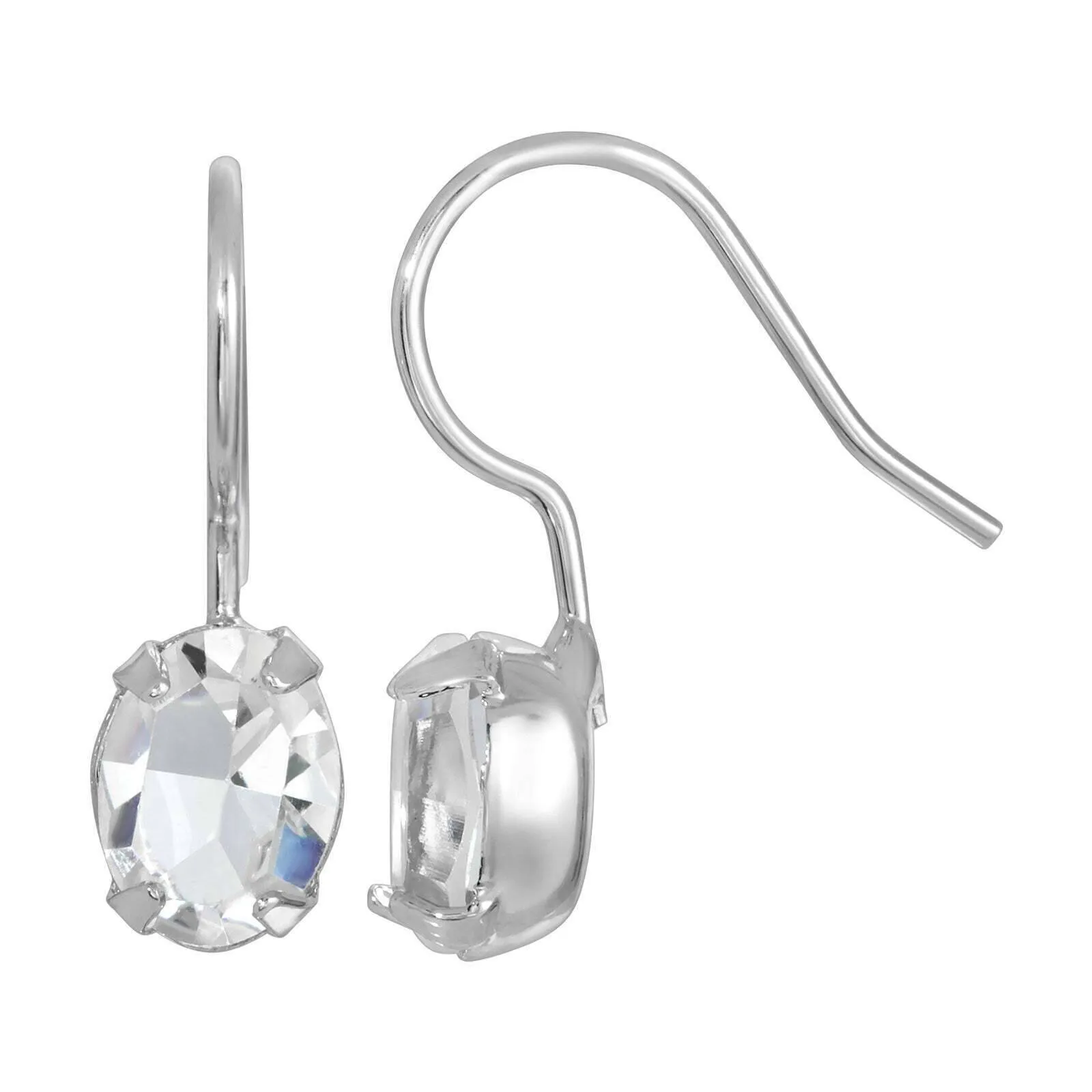 1928 Jewelry Petite Austrian Crystal Oval Wire Earrings 1928 Jewelry