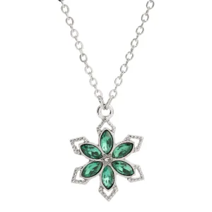1928 Jewelry Petite Crystal Flower Pendant Necklace 16"   3" Extender 1928 Jewelry