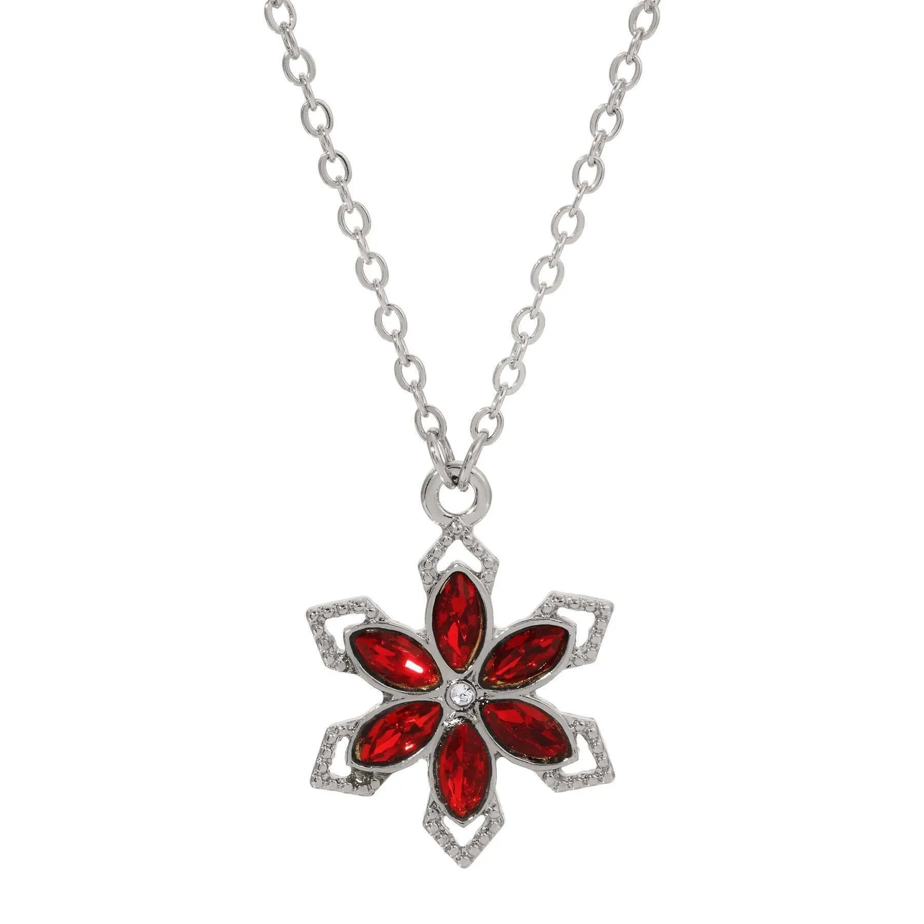 1928 Jewelry Petite Crystal Flower Pendant Necklace 16"   3" Extender 1928 Jewelry