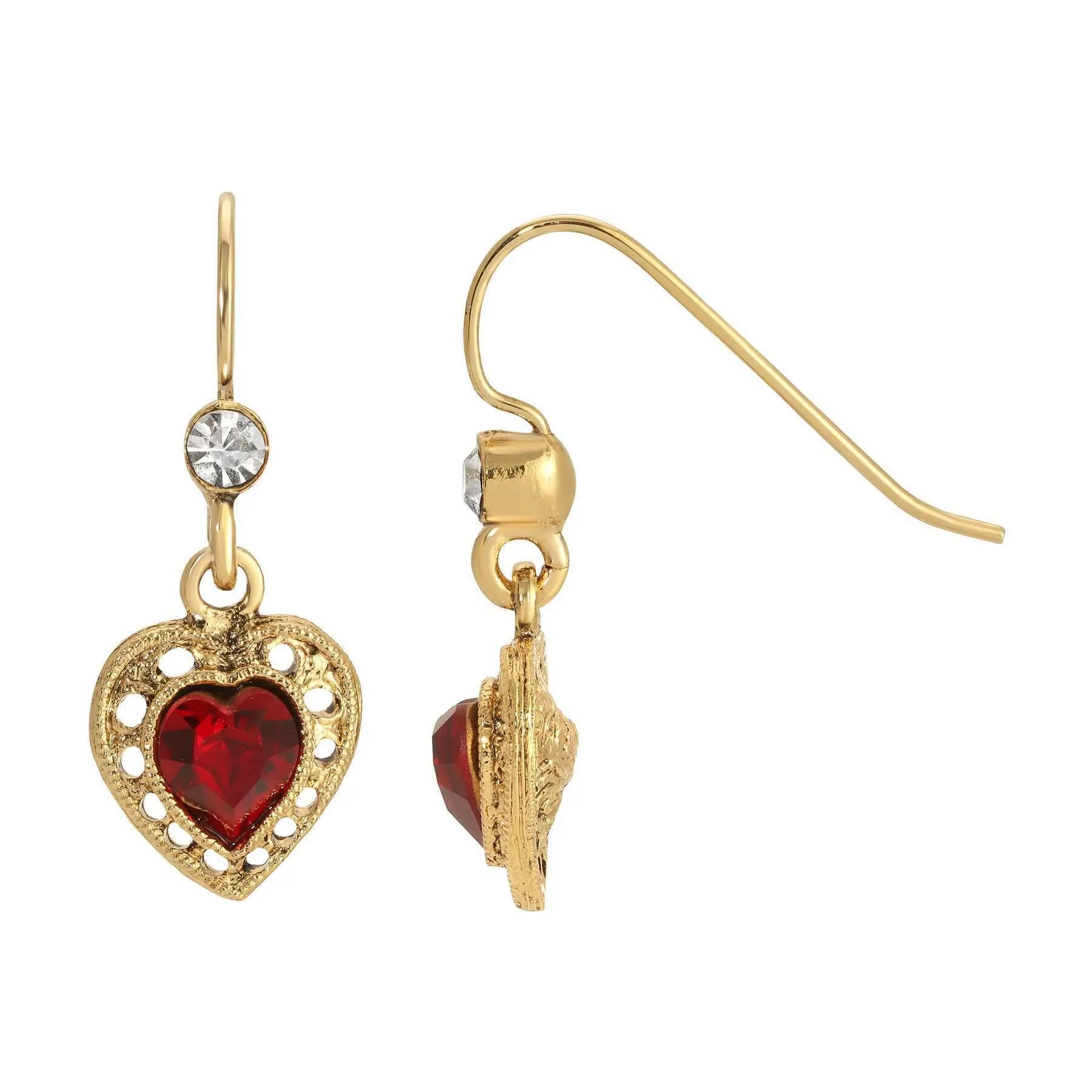 1928 Jewelry Petite Crystal Heart Drop Earrings 1928 Jewelry