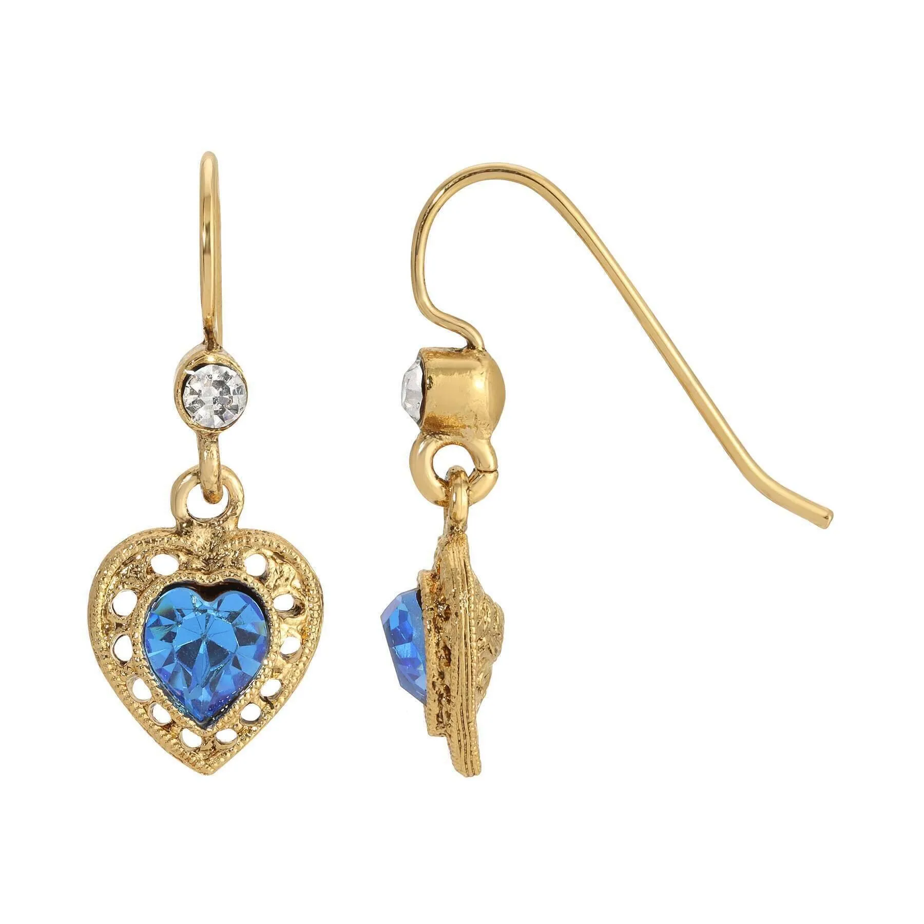 1928 Jewelry Petite Crystal Heart Drop Earrings 1928 Jewelry