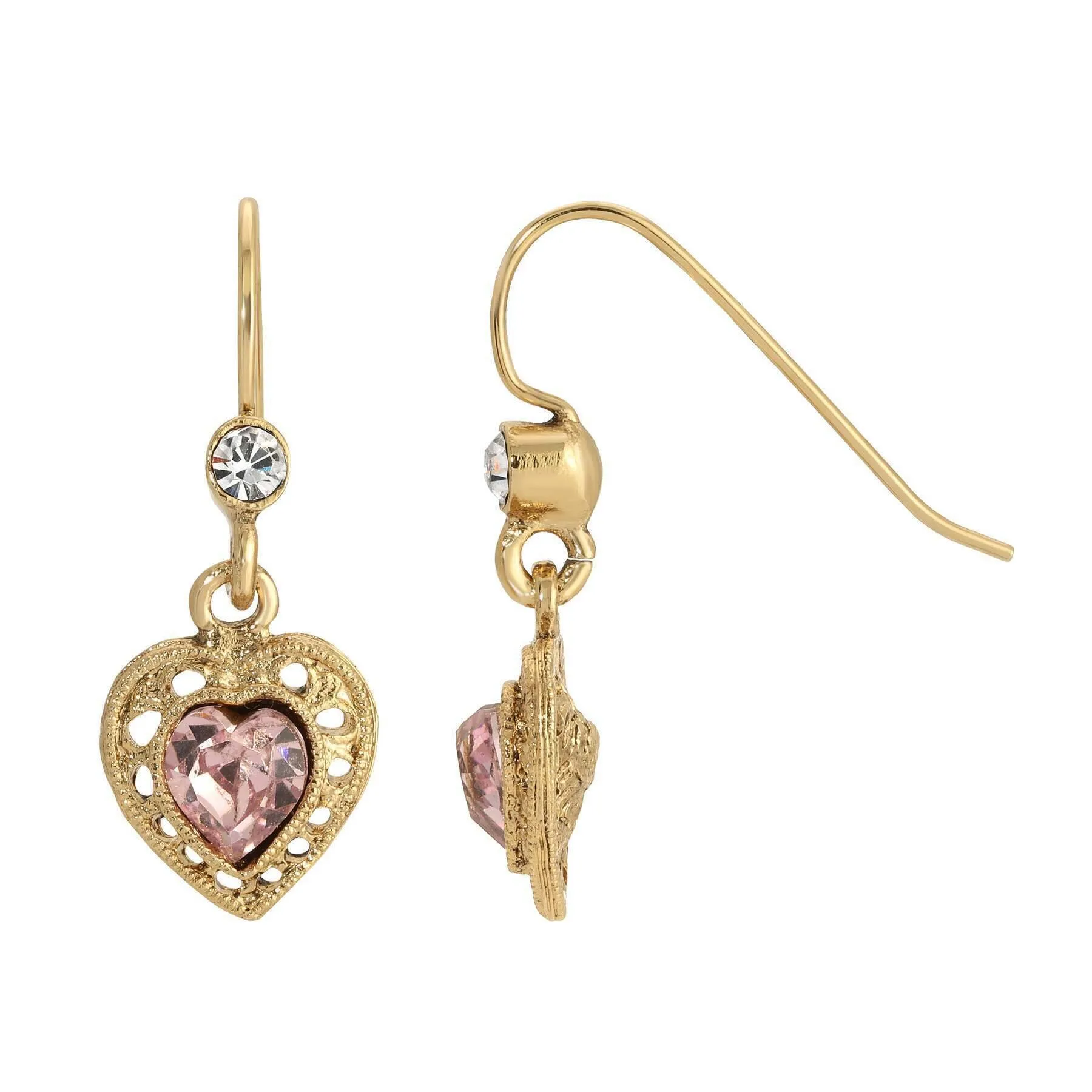 1928 Jewelry Petite Crystal Heart Drop Earrings 1928 Jewelry