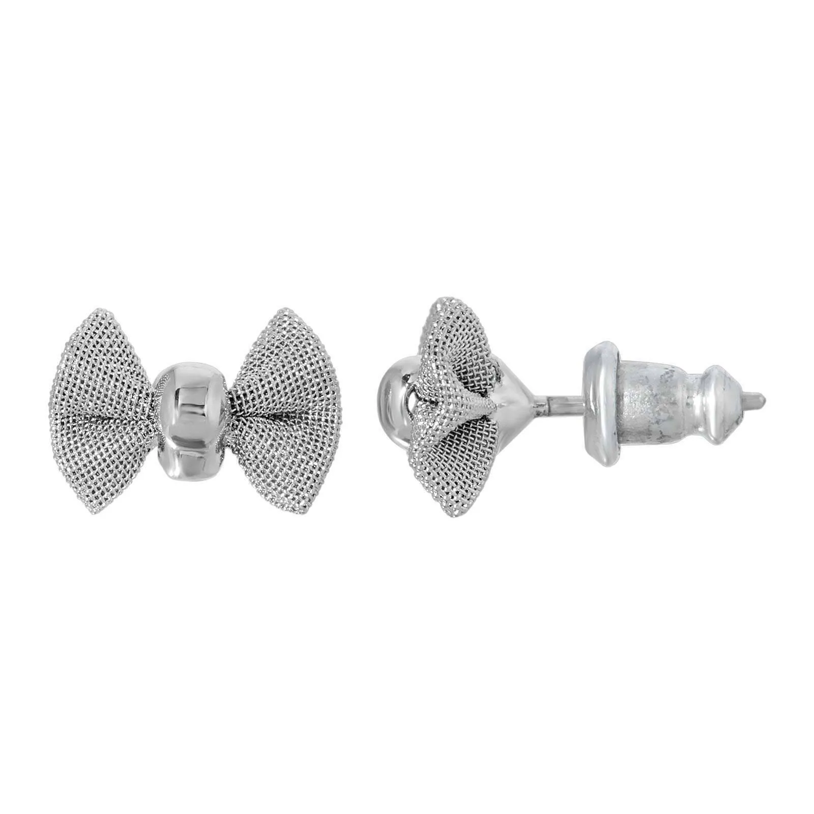 1928 Jewelry Petite Mesh Bow Stud Earrings 1928 Jewelry