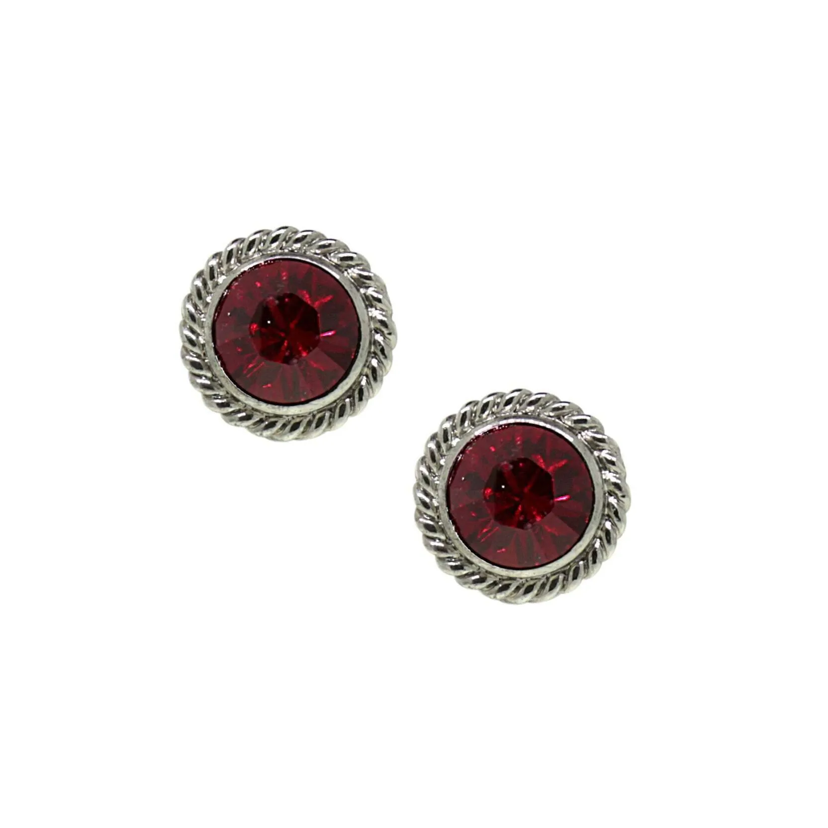 1928 Jewelry Petite Round Crystal Rope Stud Earrings 1928 Jewelry