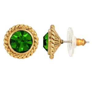 1928 Jewelry Petite Round Crystal Rope Stud Earrings 1928 Jewelry