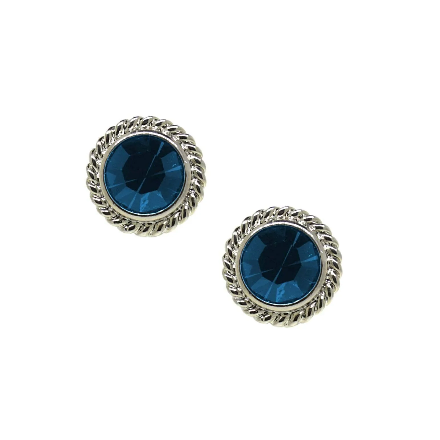 1928 Jewelry Petite Round Crystal Rope Stud Earrings 1928 Jewelry