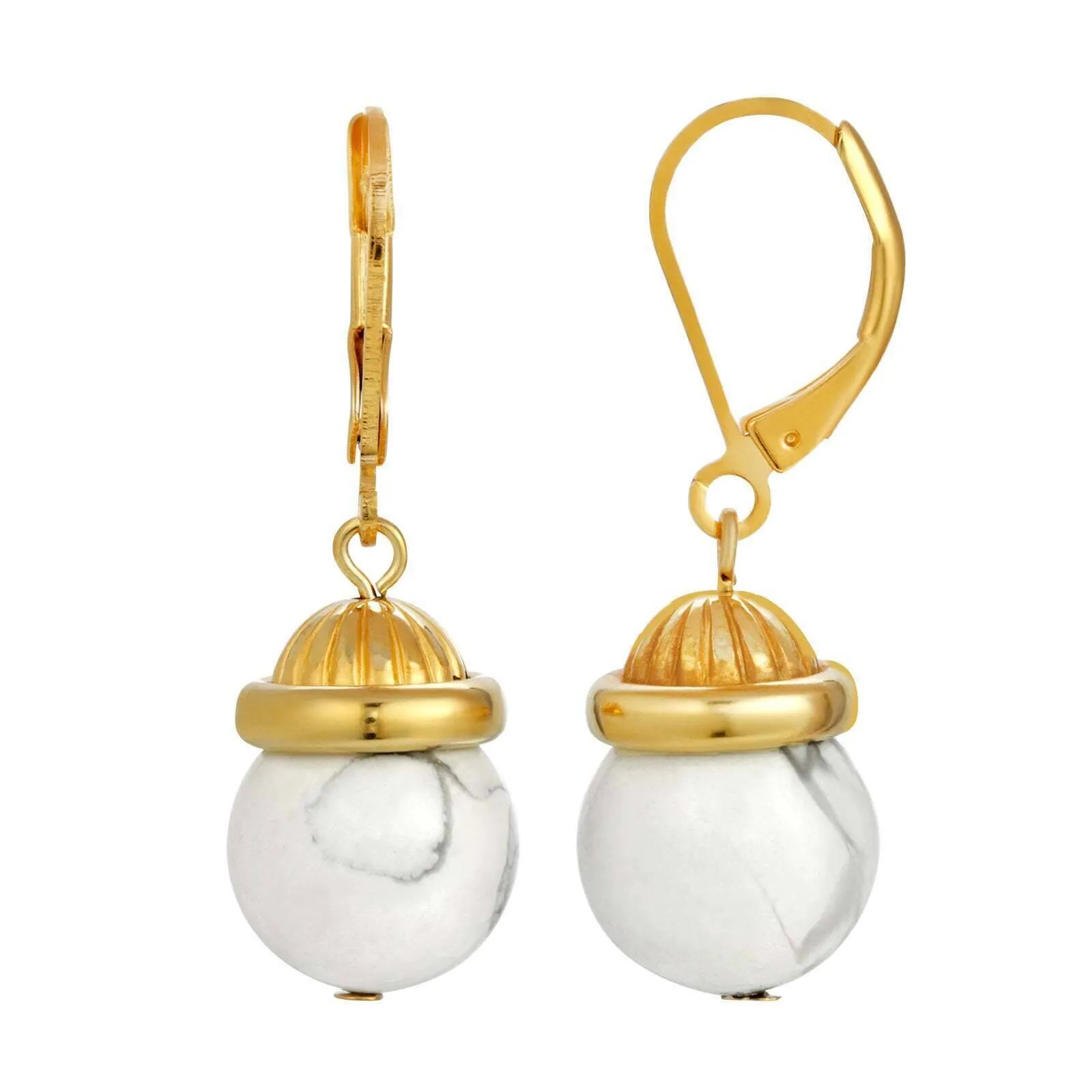 1928 Jewelry Petite Round Gemstone Drop Earrings 1928 Jewelry