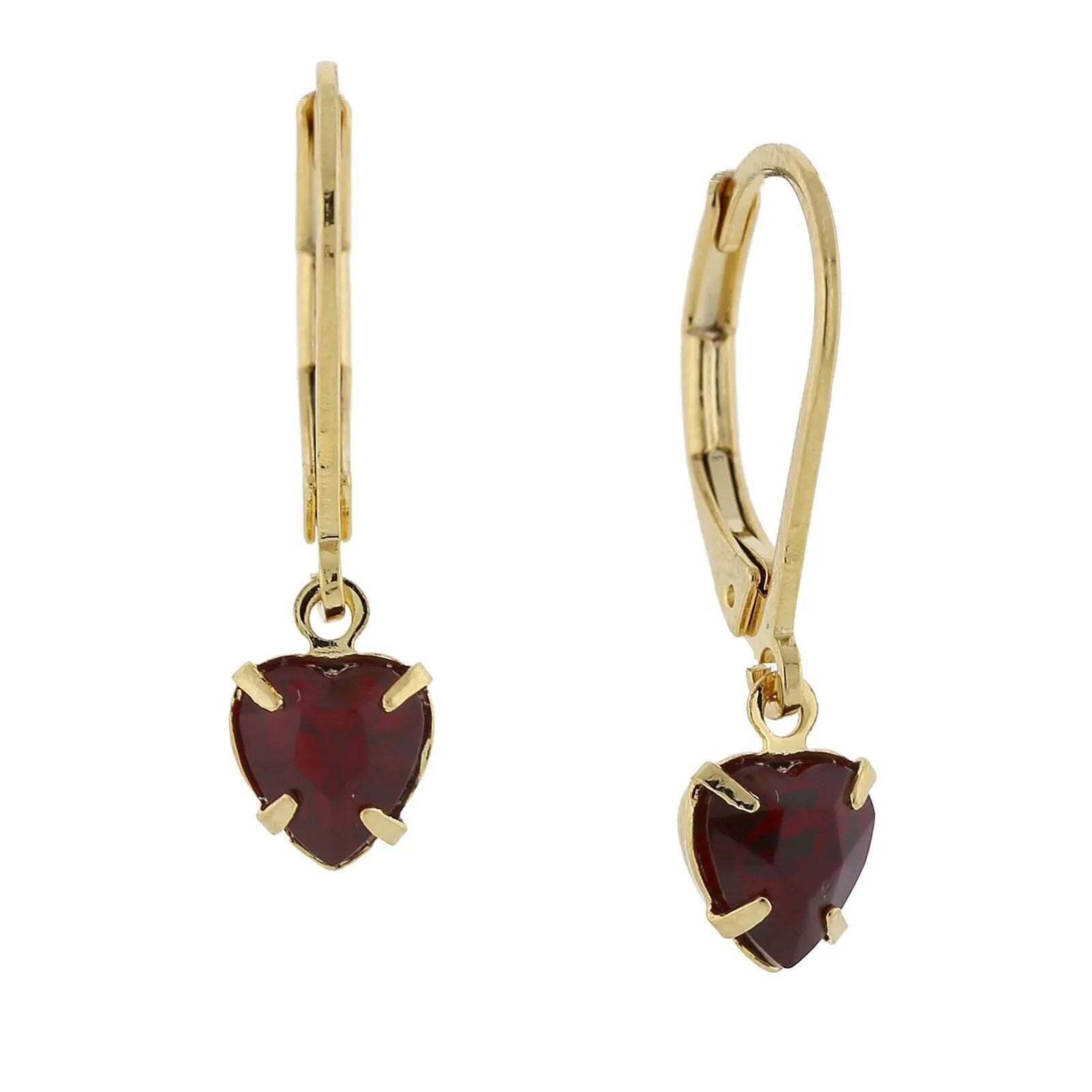 1928 Jewelry Petite Siam Red Heart Drop Earrings 1928 Jewelry