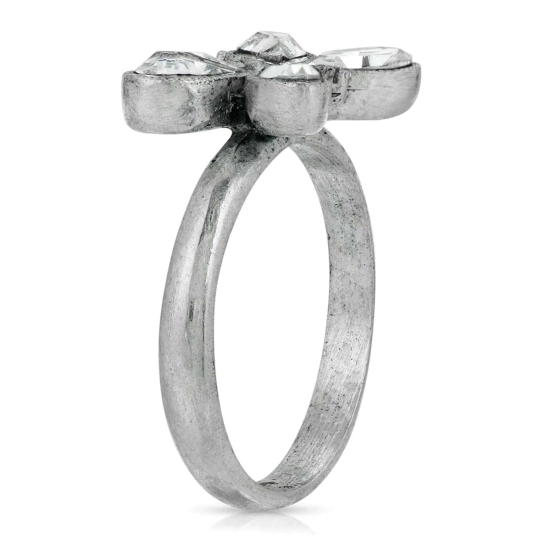 1928 Jewelry Pewter Crystal Butterfly Ring Size 7 1928 Jewelry