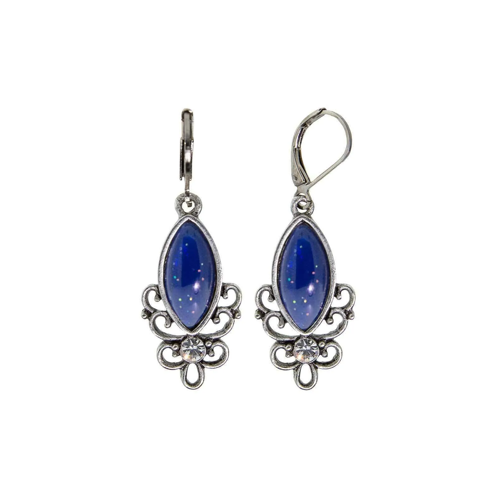 1928 Jewelry Pewter Filigree Drop Earrings 1928 Jewelry