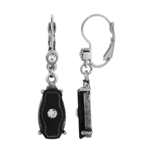 1928 Jewelry Phantom Black Stone & Crystal Drop Earrings 1928 Jewelry