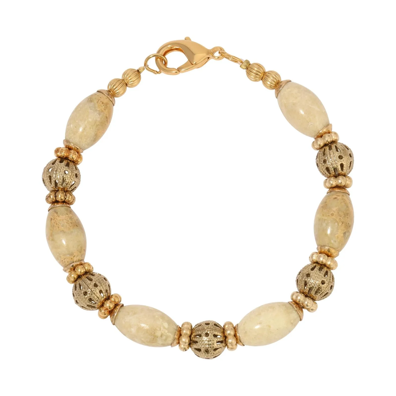 1928 Jewelry Piedra Preciosa Gold Link Bracelet 1928 Jewelry
