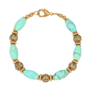 1928 Jewelry Piedra Preciosa Gold Link Bracelet 1928 Jewelry