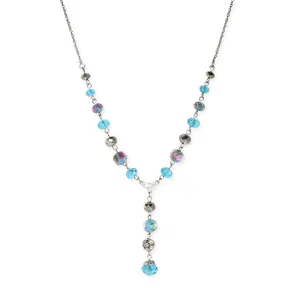 1928 Jewelry Pink Flower Bead Crystal Y-Necklace 16"   3" Extender 1928 Jewelry