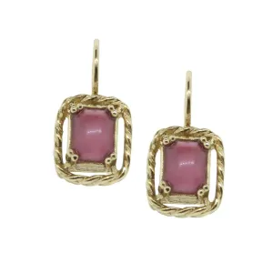 1928 Jewelry Pink Moonstone Lever Back Drop Earrings 1928 Jewelry