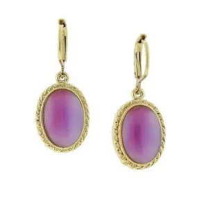 1928 Jewelry Pink Oval Moonstone Drop Earrings 1928 Jewelry