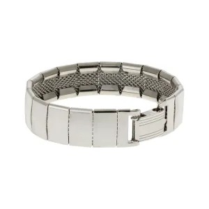 1928 Jewelry Polished Silver Link Mesh Bracelet 1928 Jewelry