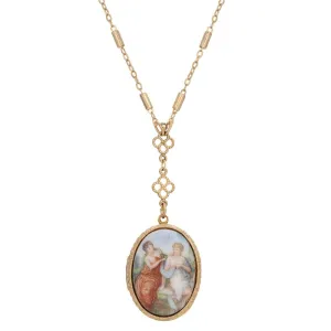 1928 Jewelry Pre-Raphaelite Art Inspired Locket Necklace 28" 1928 Jewelry