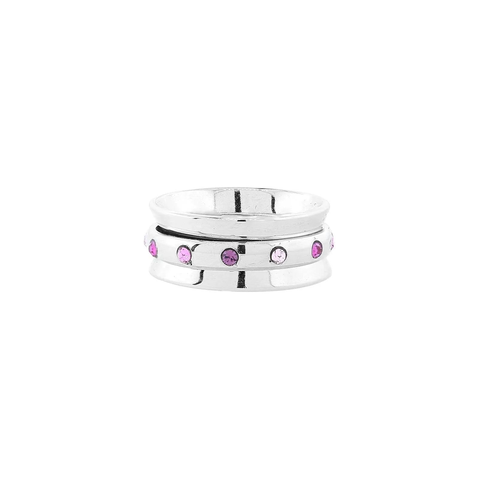 1928 Jewelry Purple Amethyst & Pink Crystal Anxiety Spinner Ring 1928 Jewelry