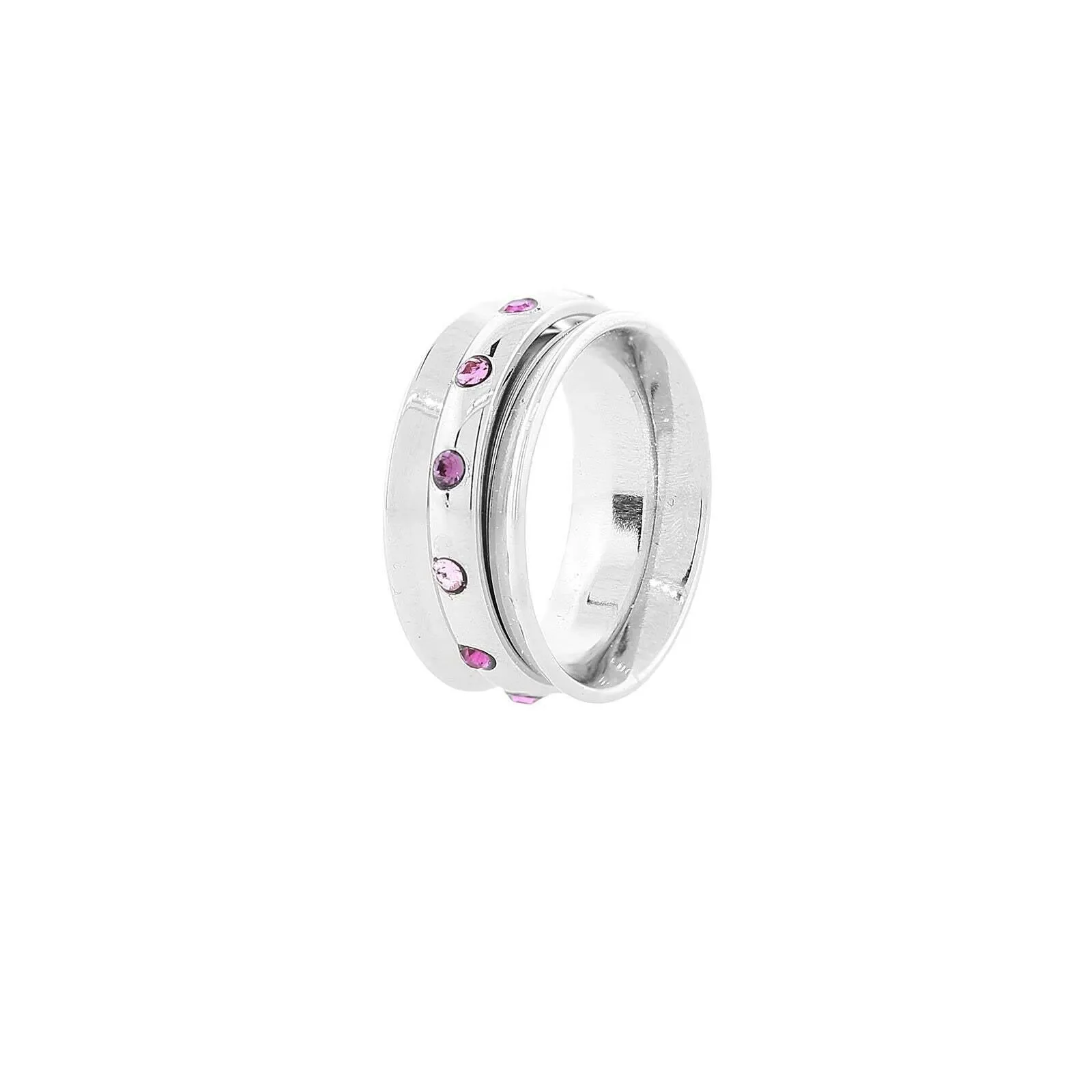 1928 Jewelry Purple Amethyst & Pink Crystal Anxiety Spinner Ring 1928 Jewelry