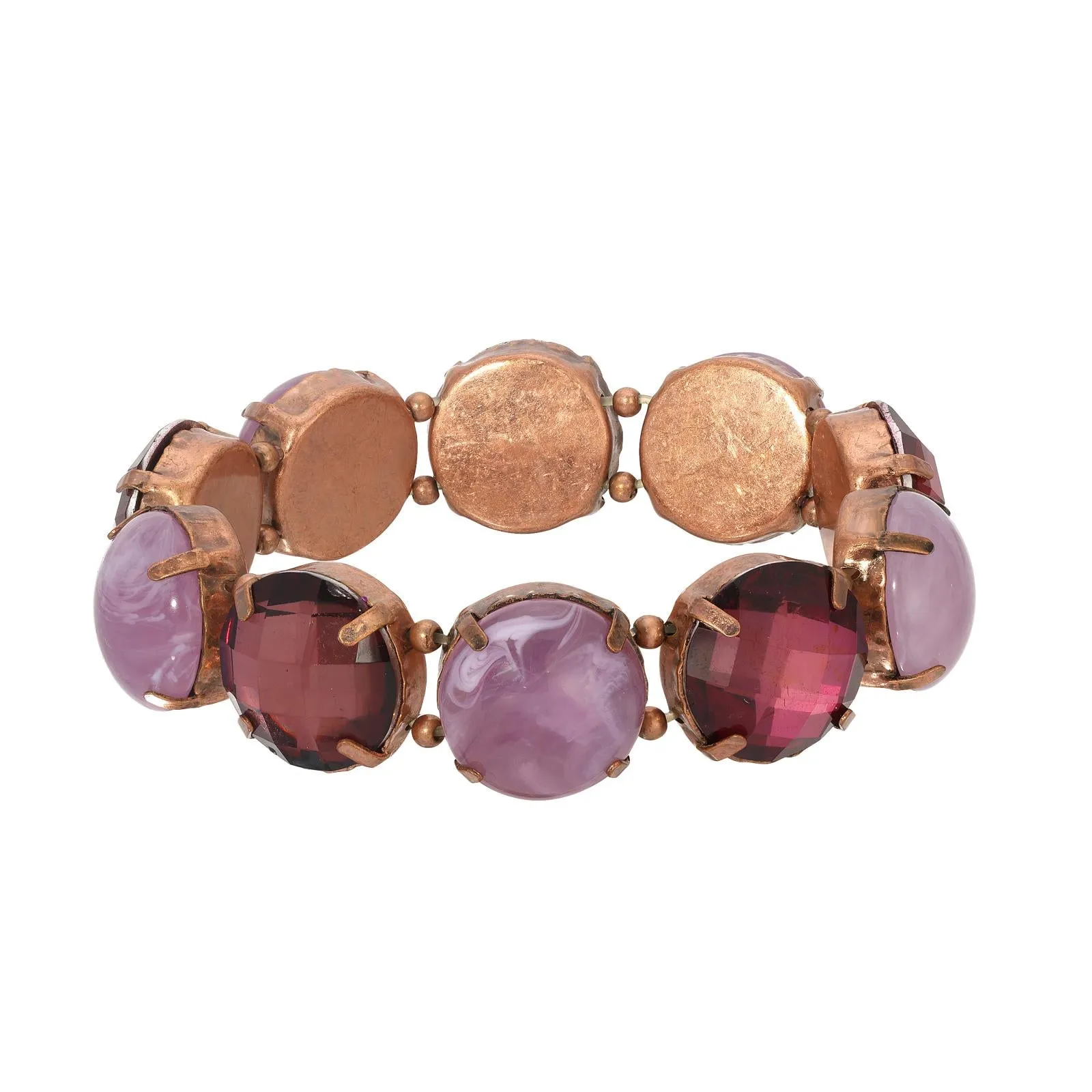 1928 Jewelry Purple Bloom Copper Stretch Bracelet 1928 Jewelry