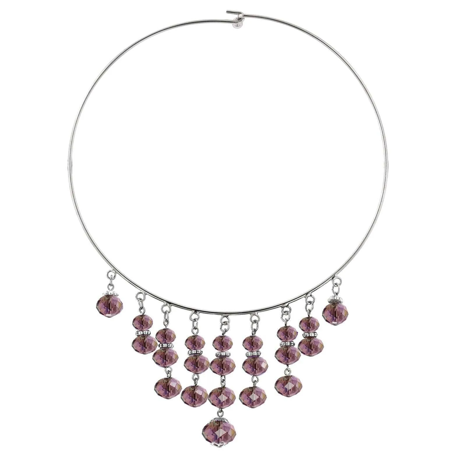 1928 Jewelry Purple Multiple Drop Lux Choker Necklace 15.5" 1928 Jewelry