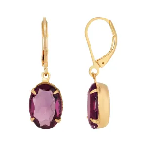 1928 Jewelry Purple Oval Drop Earrings 1928 Jewelry