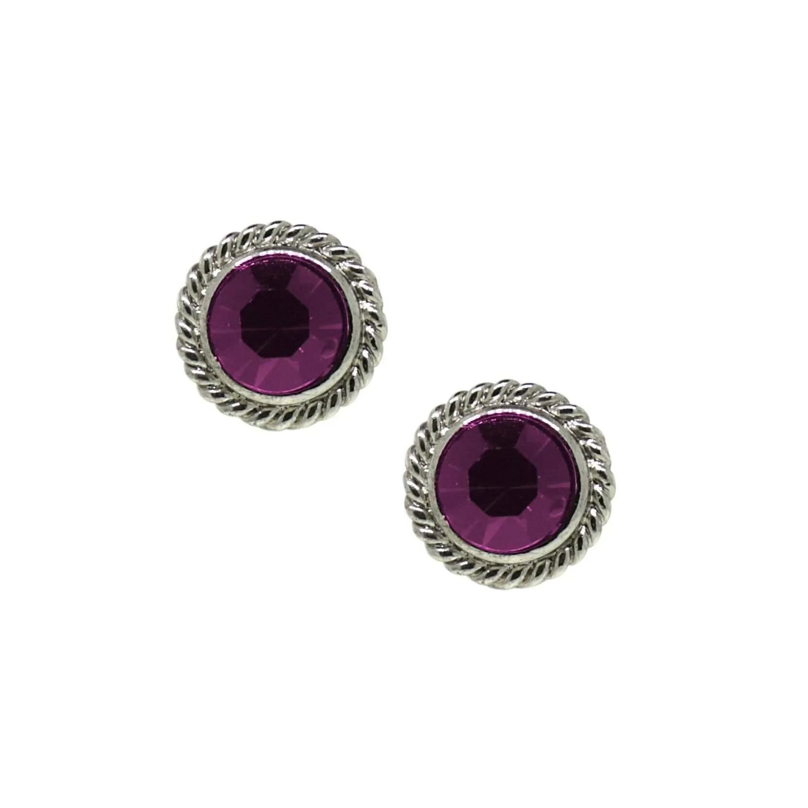 1928 Jewelry Purple Round Button Stud Earrings 1928 Jewelry