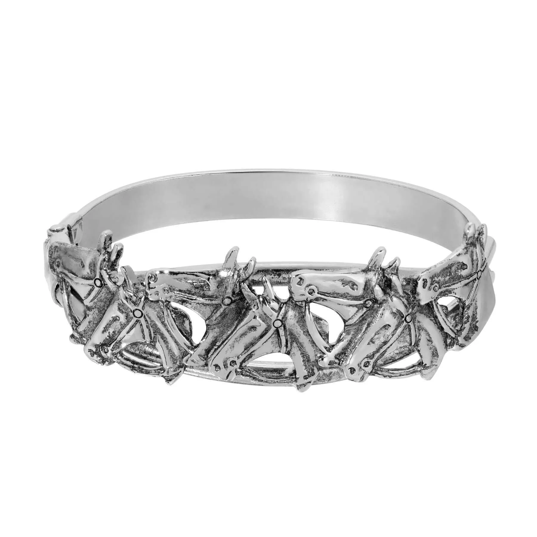 1928 Jewelry Racing Horse Silver Hinge Bracelet 1928 Jewelry