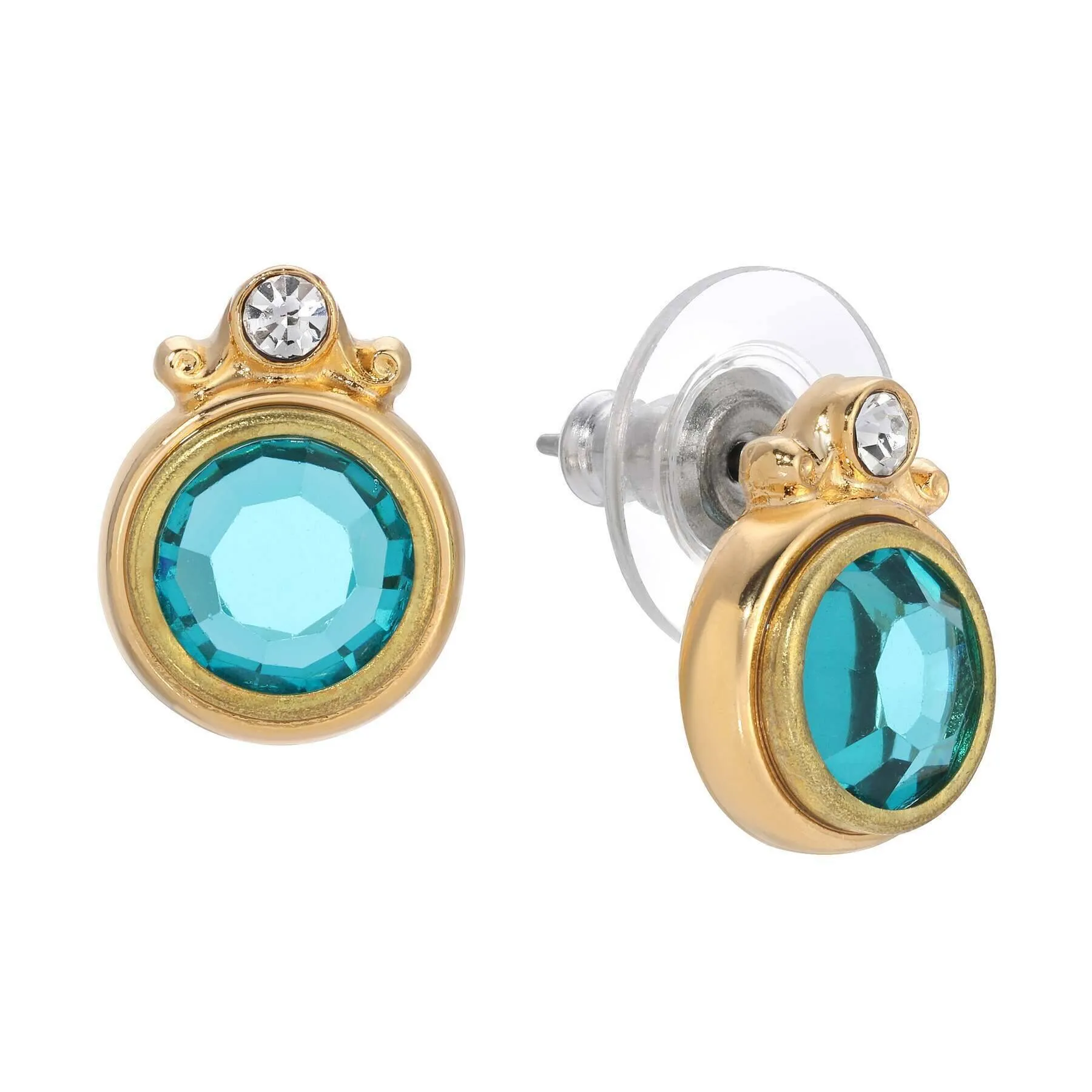 1928 Jewelry Radiant Channel Crystal Round Post Earrings 1928 Jewelry