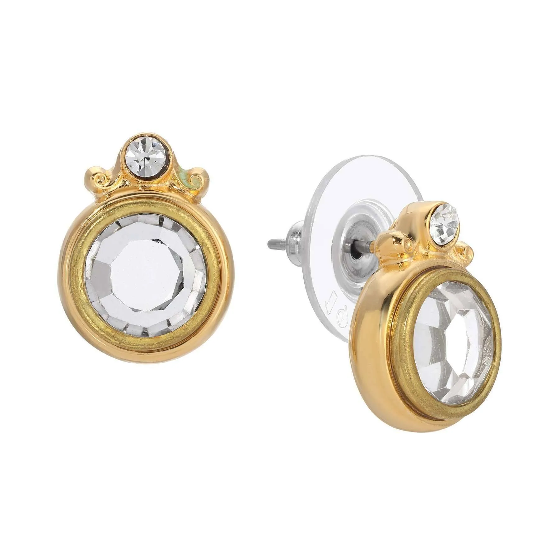 1928 Jewelry Radiant Channel Crystal Round Post Earrings 1928 Jewelry